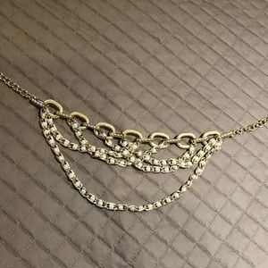 Gold and Pearl Multi Tiered Necklace